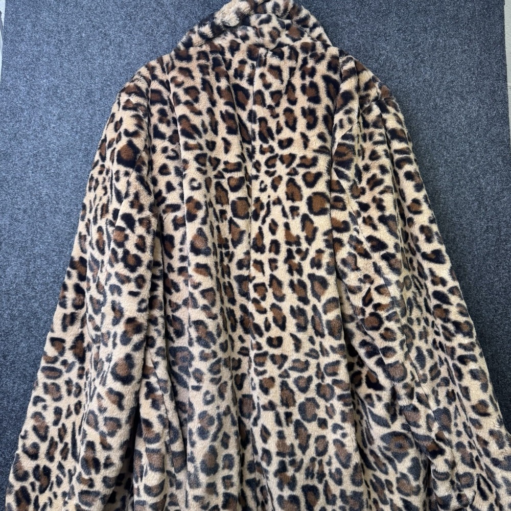 Savanna Jane 3X Leopard Faux Fur Coat Plus Size Open Front Plush Jacket NWT - Picture 7 of 9